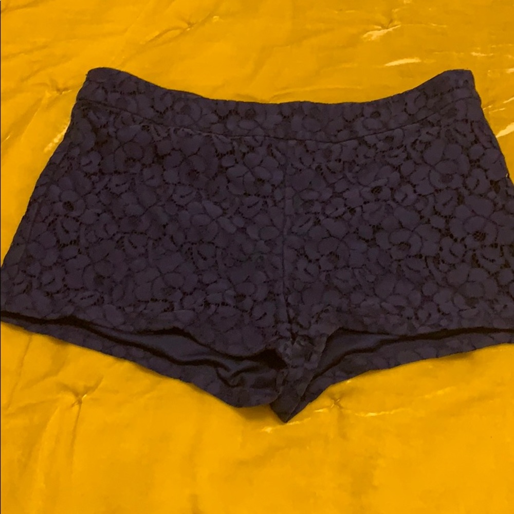 Blue lace shorts